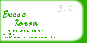 emese korom business card